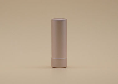 Erblassen Sie - Zylinder-Form rosa der Rosen-Farbkosmetische Lippenstift-Behälter-metallische einfache Richtungs-3.5g