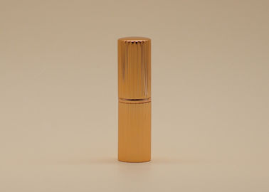 Strukturierte Lippenbalsam-Rohre, glänzendes Goldleeres Aluminiumlippenstift-Rohr