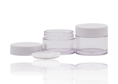 PETG-Plastikcremetiegel-Kosmetik, die mit weißer Kappe pp. für Schönheits-Produkte verpackt