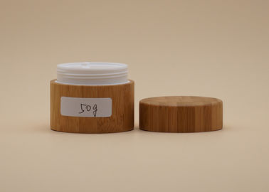 kosmetische Sahnebehälter 30g 50g mit Bambusmaterial außerhalb pp.-Plastiks inner