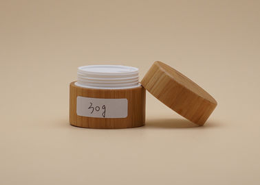 Runde Form-kosmetische Bambusbehälter-inneres Plastikvolumen 15g 30g