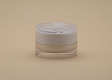 Weiße Rosen-Logo-Haut-Creme-Behälter Arcylic-Material mit PET Dichtung