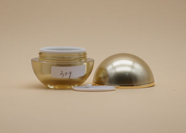 Kugelform-kosmetische Sahnebehälter, Goldkreis-leeres Make-up rüttelt