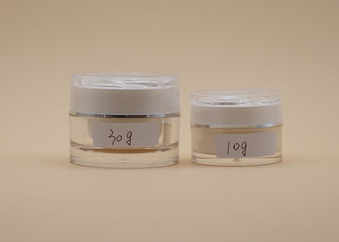 Transparente kosmetische acrylsauerbehälter nicht leicht gebrochen mit weiße Rosen-ABS Kappe