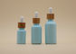 Färben Sie Flaschen des ätherischen Öls des Beschichtungs-Himmel-Blau-15ml 30ml mit Bambustropfenzähler