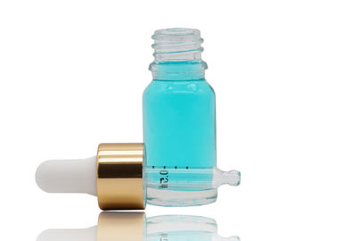 Klare runde Form-kosmetische Glasflasche der Farbe15ml mit Goldaluminium-Tropfenzähler