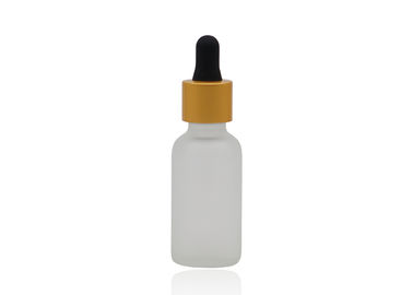 50ml bereifte Glasflaschen des klaren Öl-Flaschen-ätherischen Öls mit Mattgoldtropfenzähler