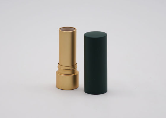 Zylinderförmiges leeres Lippenstift-Rohr-heißes stempelndes Logo der grüne Farbe3.5g