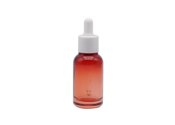 Klare rote Glasflasche des ätherischen Öls 30ml 50ml 100ml bereifte klare kosmetische Tropfflasche
