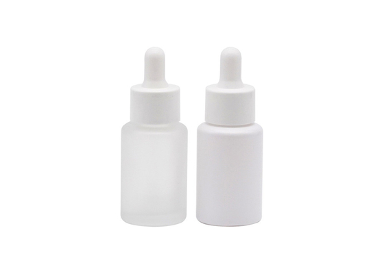 Flat Shoulder Essential Oil Bottle Empty Glass White Cosmetic Dropper Bottle 50ml
