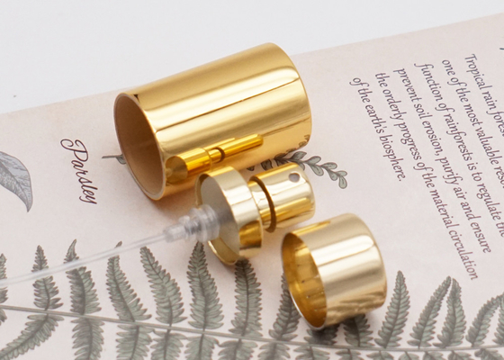 Aluminiumfalz-Parfüm-Sprüher-glänzendes Gold werden nicht mit Nebel des Kragen-Fea15 verschüttet