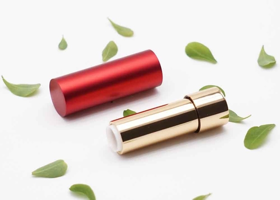 Roter Kasten mit Aluminiumlippenstift-Rohr-leerem Lippenstift-Rohr-Hersteller der Goldunterseiten-3.5g