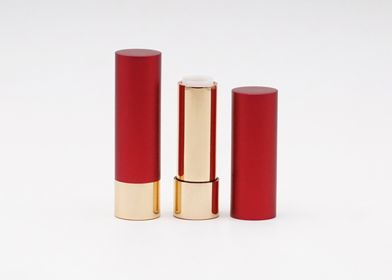 Roter Kasten mit Aluminiumlippenstift-Rohr-leerem Lippenstift-Rohr-Hersteller der Goldunterseiten-3.5g