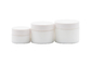 Weiße leere kosmetische Verpackenglaskörperpflege des Cremetiegel-50g