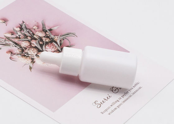 Leere Kosmetik des ätherischen Öls der weißer Zylinder-Glastropfflasche-15ml