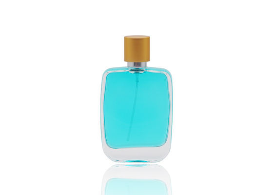 Quadratische kosmetische Parfümflasche der Form-50ml mit Verschluss FEA15 auf Parfüm-Pumpe